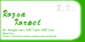 rozsa korpel business card